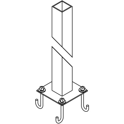 Square 71 inch Coastal Dark Smoke Outdoor Post, Square