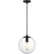 Leo - Hanging Globe 1 Light 10 inch Midnight Black Pendant Ceiling Light