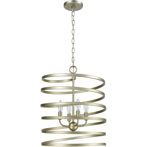 Whirlwind 4 Light 17 inch Aged Silver Pendant Ceiling Light
