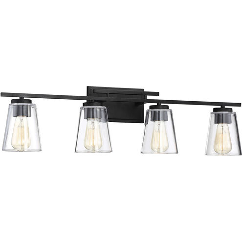Calhoun 4 Light 32 inch Black Bathroom Vanity Light Wall Light, Essentials