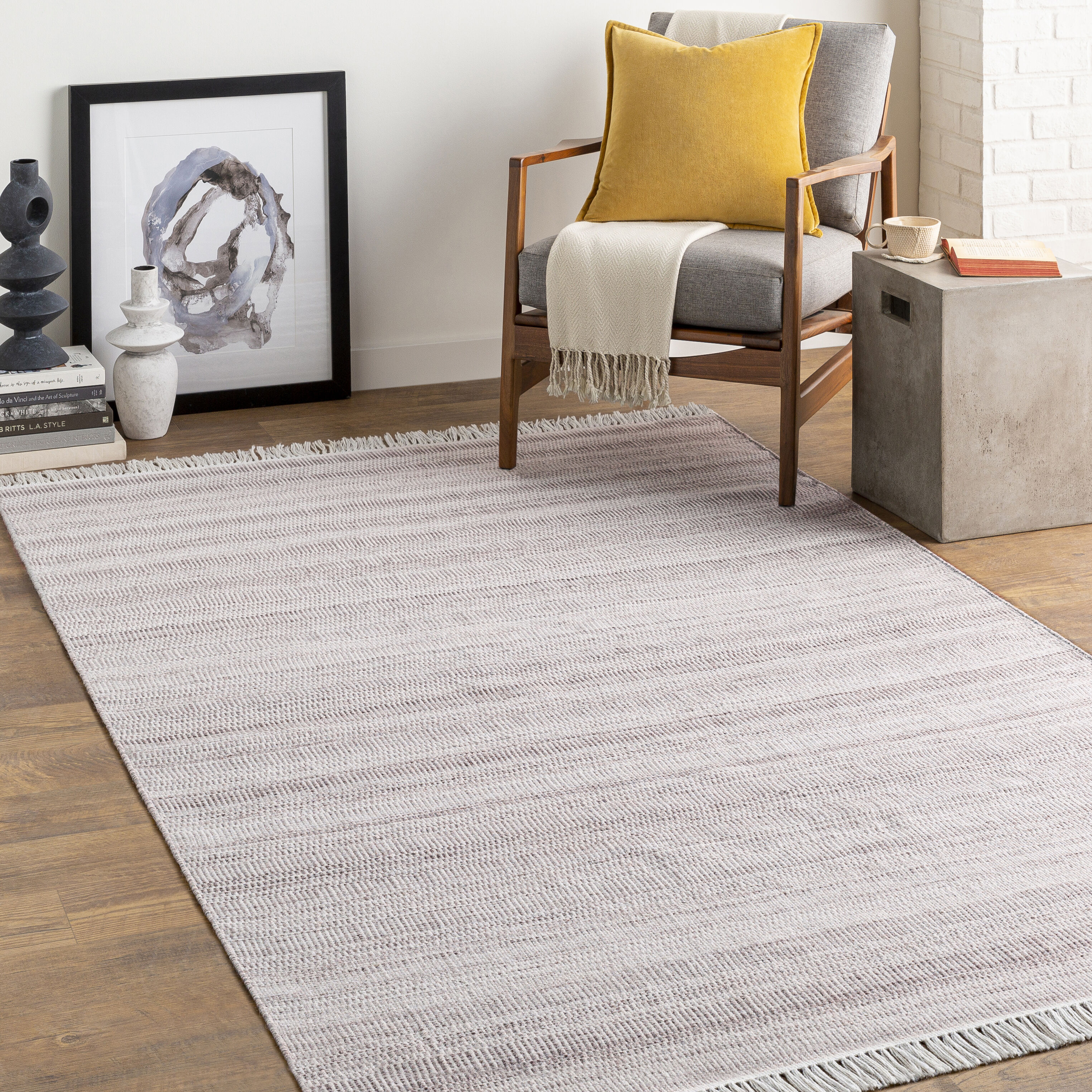 Lily 36 X 24 inch Light Grey Rug, Rectangle