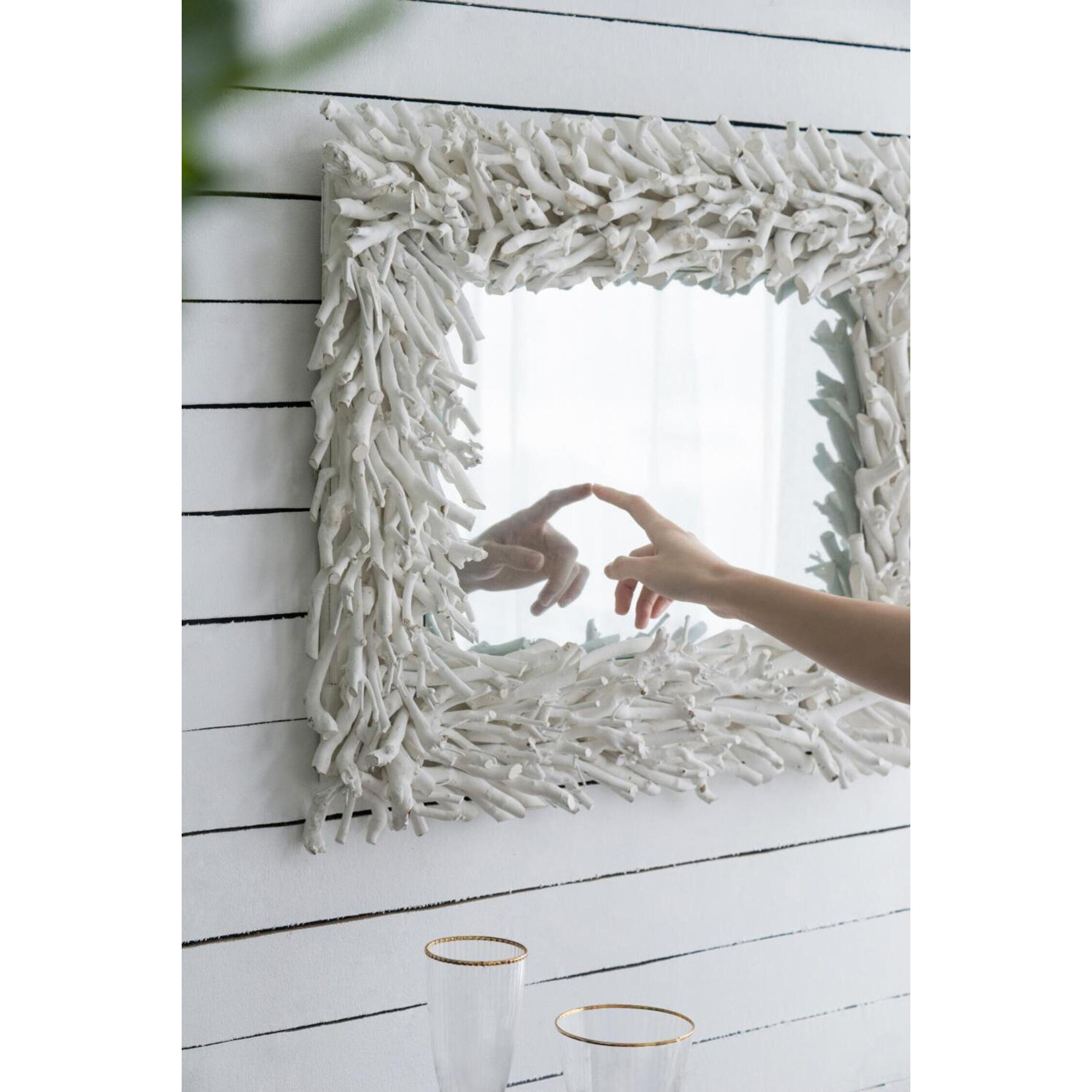 Anita 29.1 X 22.8 inch White Wall Mirror