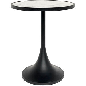 Cameron 24 X 20 inch Matte Black-Mirrored Side Table