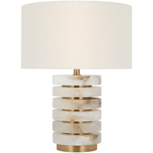 Windsor Smith Diski 23.5 inch 15.00 watt Alabaster and Hand-Rubbed Antique Brass Table Lamp Portable Light, Medium