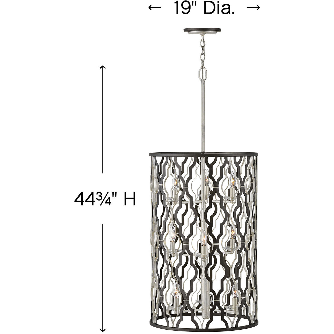 Portico 9 Light 19 inch Glacial with Metallic Matte Bronze Indoor Chandelier Ceiling Light
