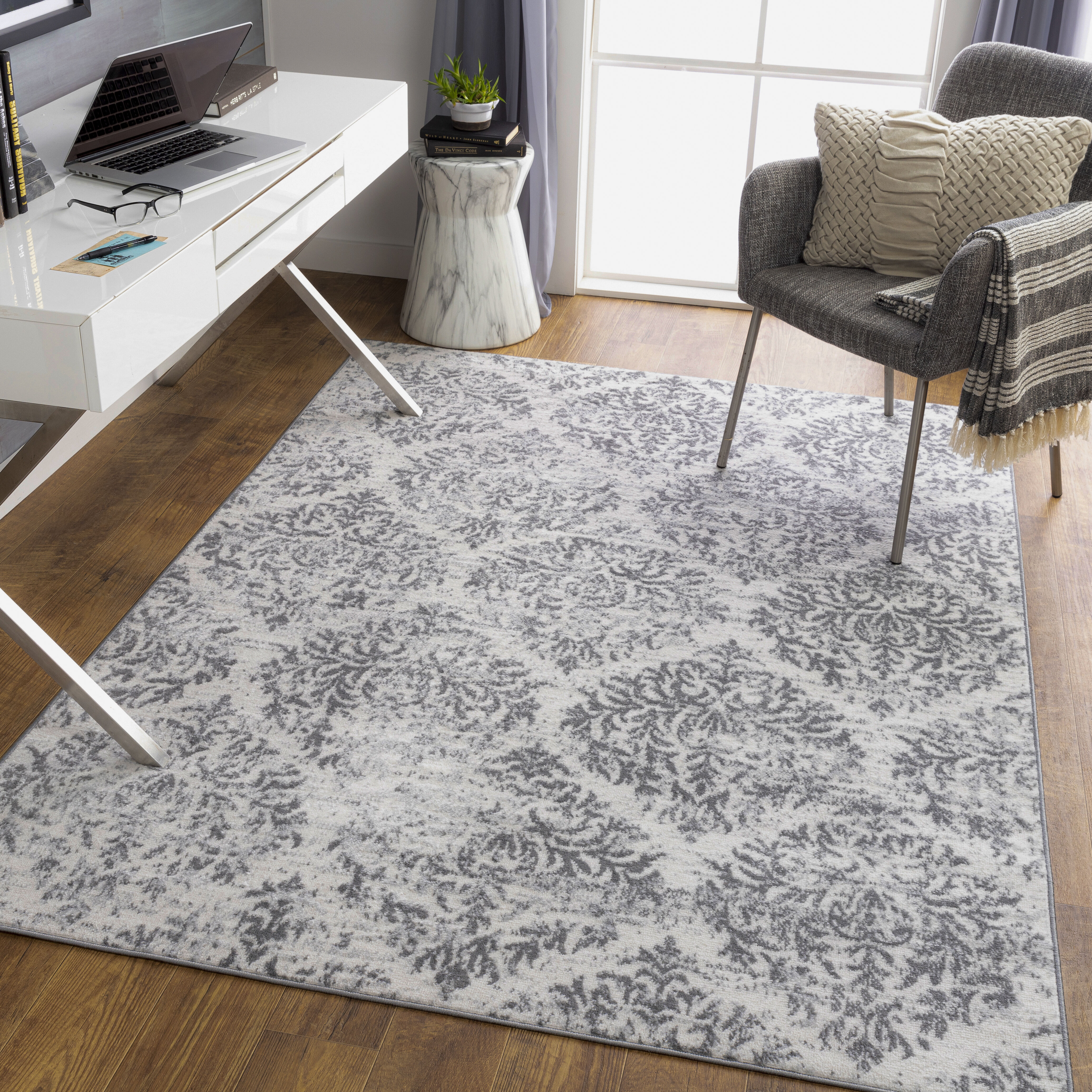 Cesar 120 X 94 inch Gray Rug in 8 x 10, Rectangle