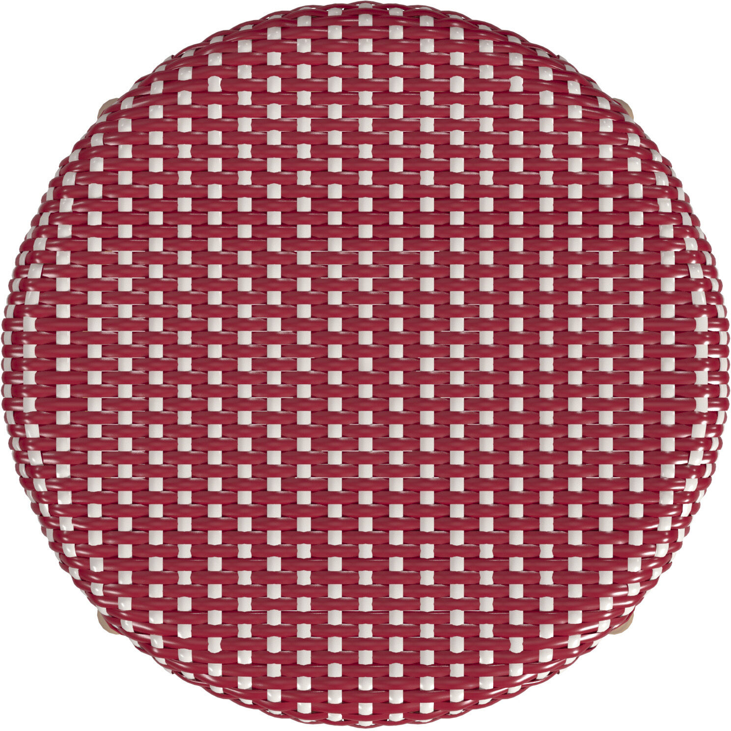 Tobias Rattan Round 24" Counter Stool in Red and White Dot