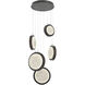 Iris LED 20 inch Matte Black with Cocoa Multi-Pendant Ceiling Light