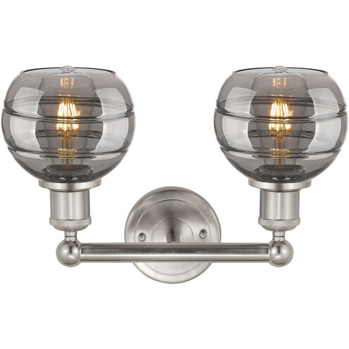 Edison Rochester 2 Light 14.88 inch Brushed Satin Nickel Bath Vanity Light Wall Light