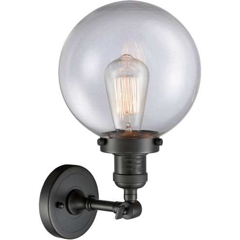 Franklin Restoration Large Beacon LED 8 inch Oil Rubbed Bronze Sconce Wall Light in Clear Glass, Franklin Restoration
