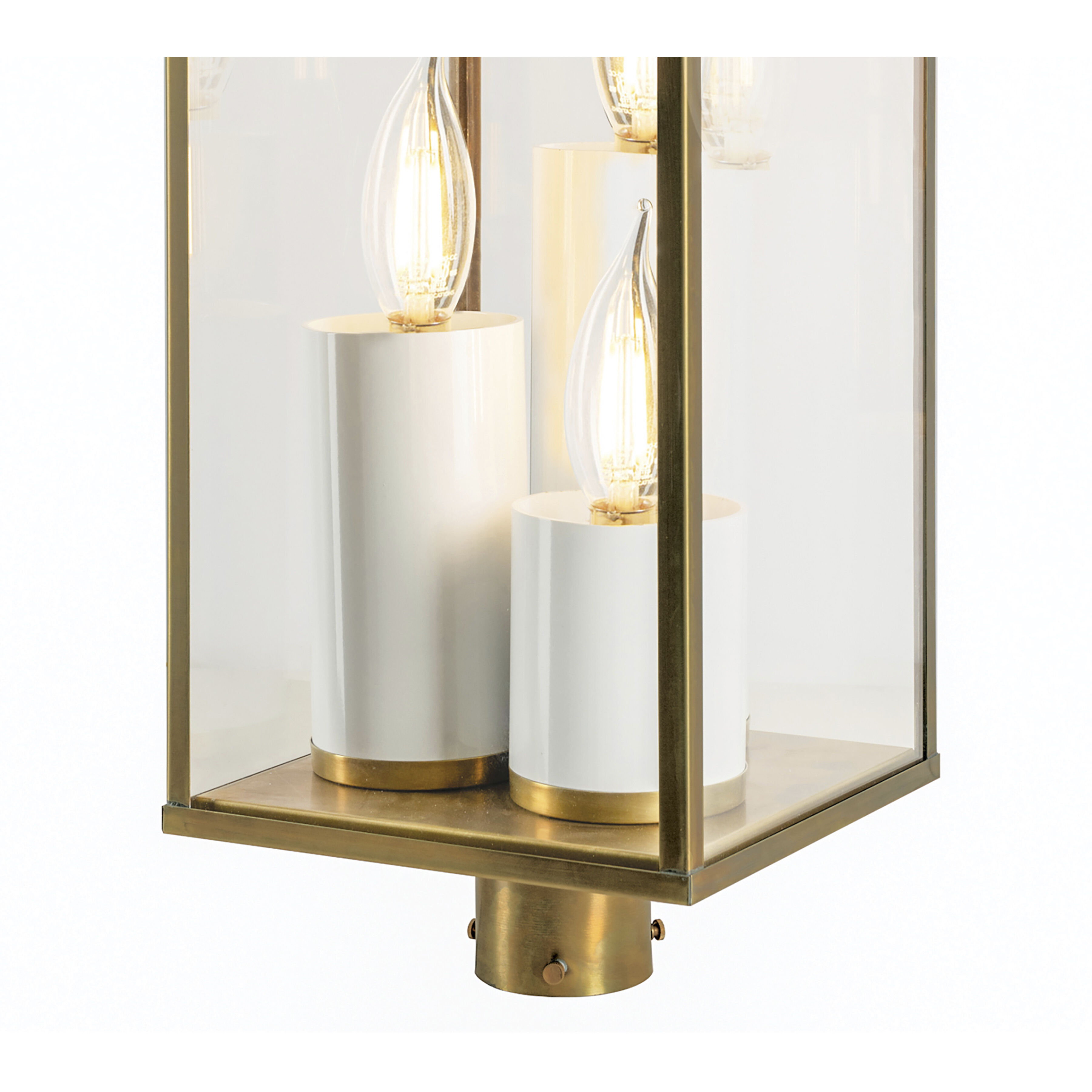 Back Bay 3 Light 23.25 inch Aged Brass Outdoor Post Light