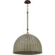 Huxley 3 Light 24 inch Textured Bronze Pendant Ceiling Light