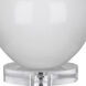 Double Gourd 30 inch 150 watt Lily Glazed Ceramic with Lucite Base Table Lamp Portable Light in Pearl Dupioni