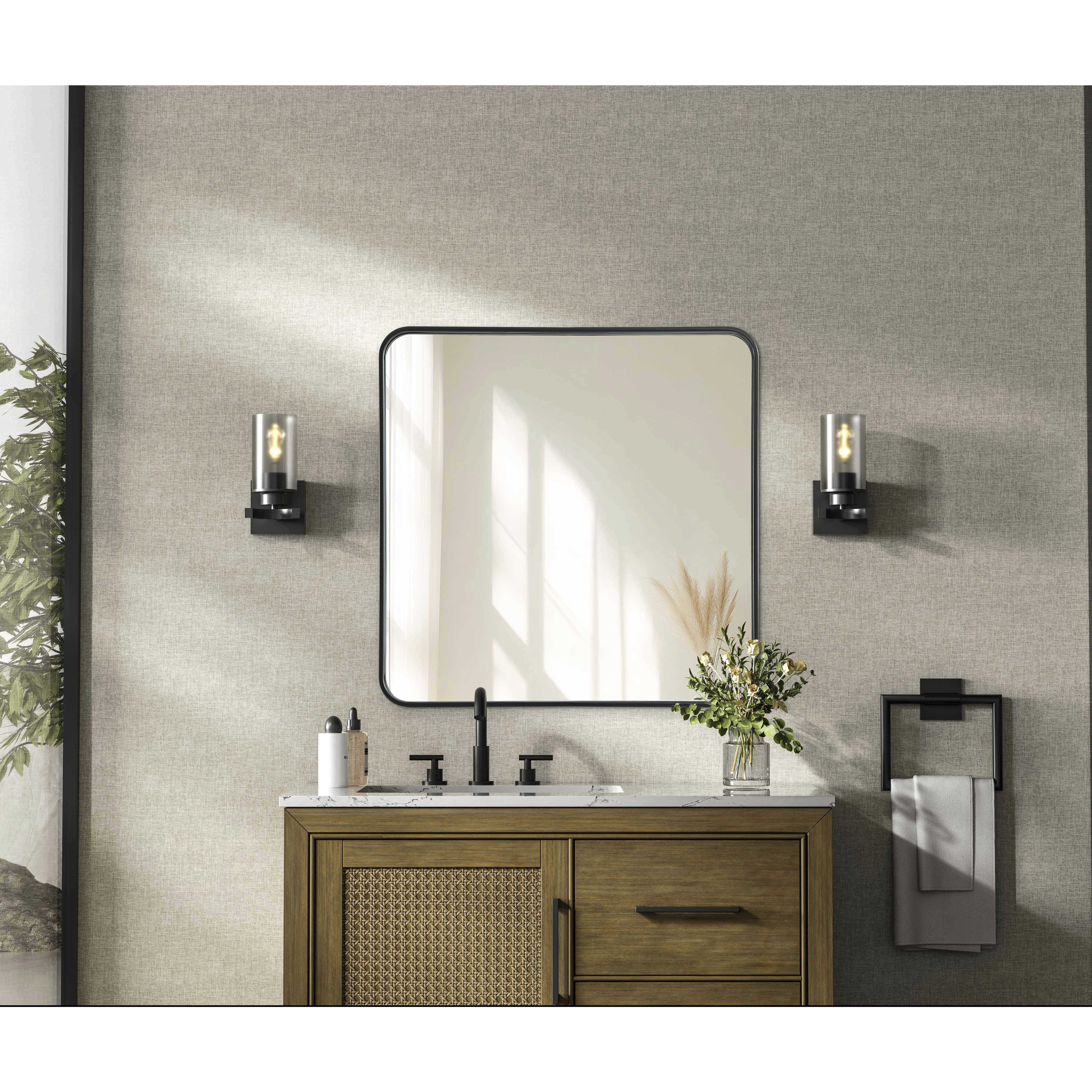 Remy 30 X 30 inch Black Mirror