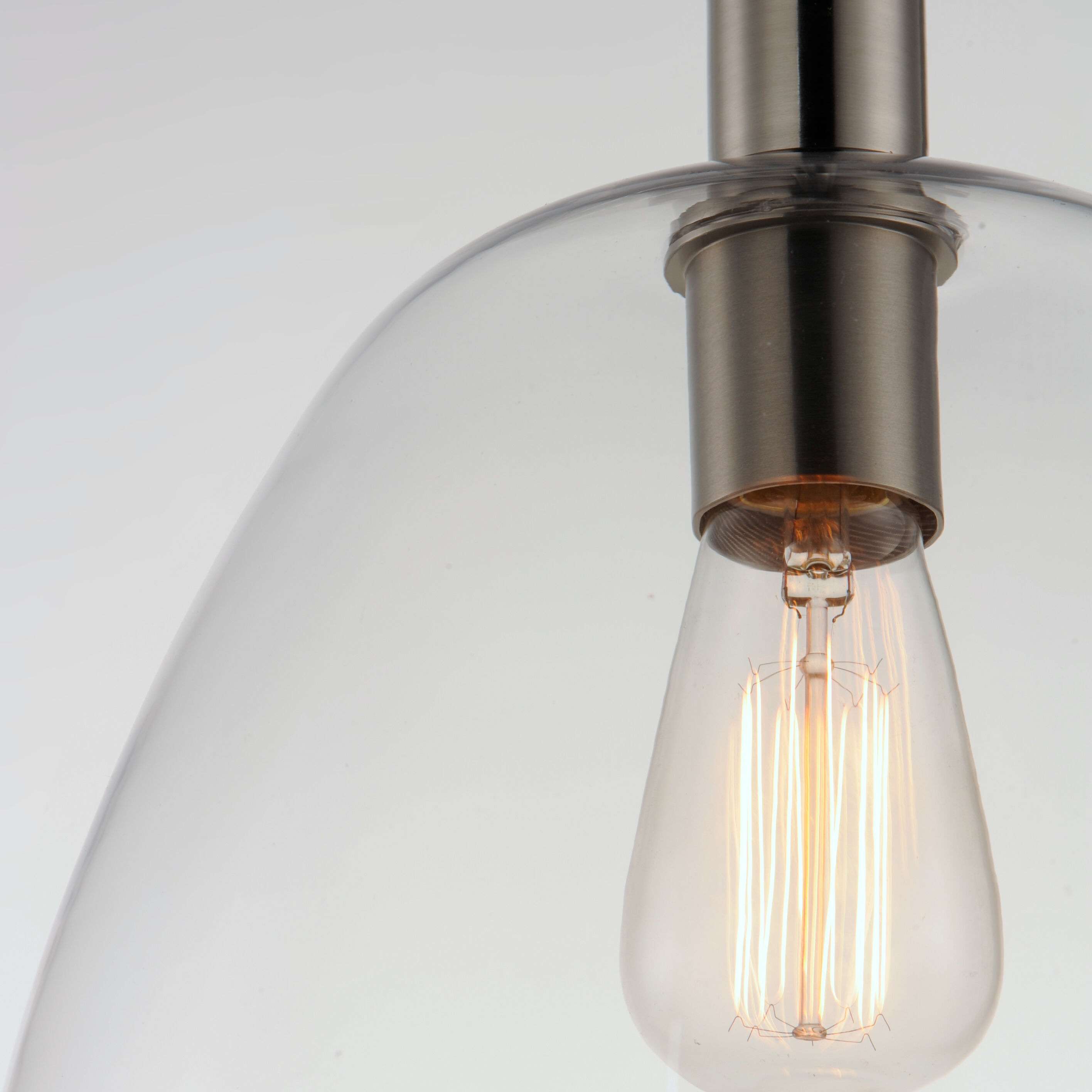 Babylon 1 Light 12 inch Satin Nickel Single Pendant Ceiling Light