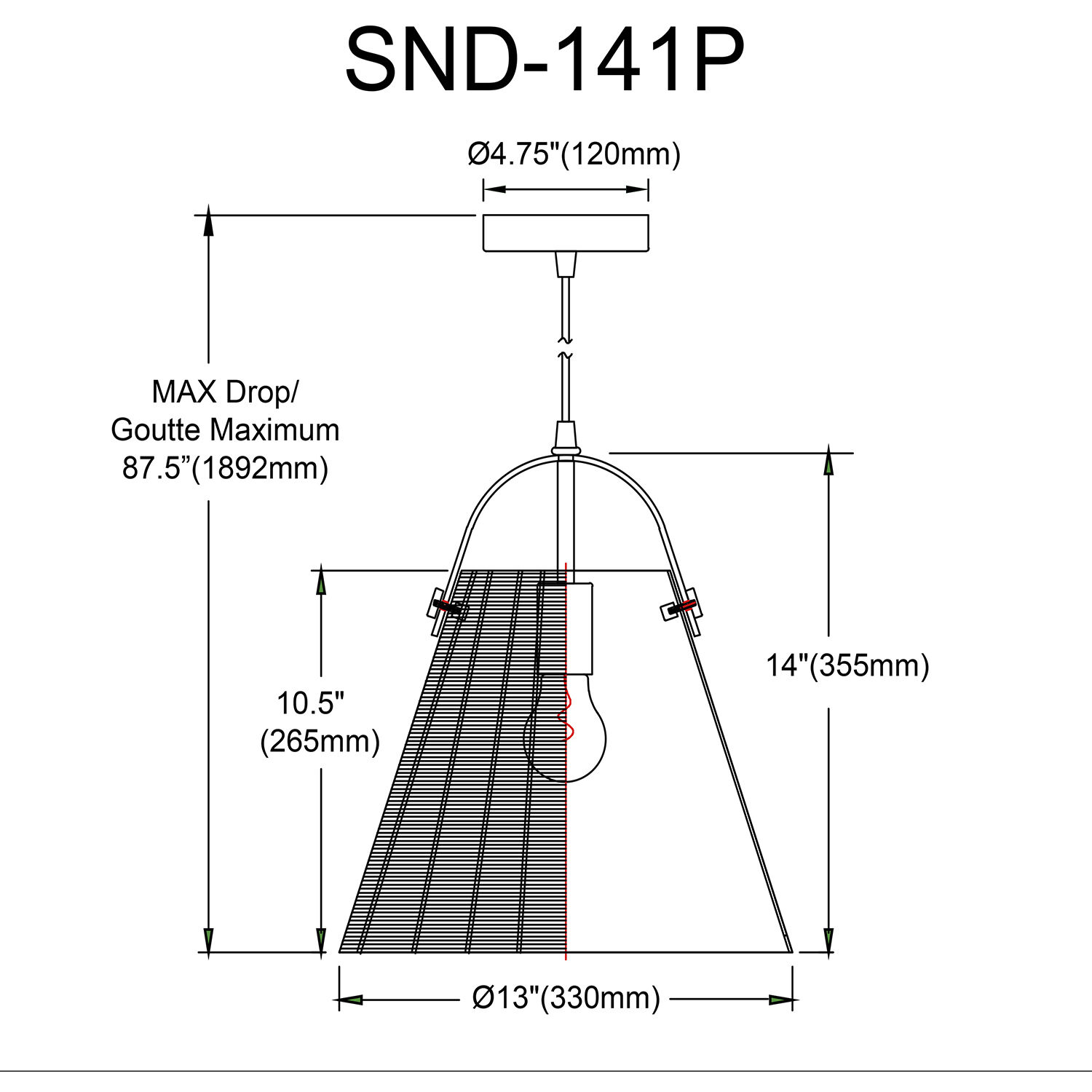 Shenandoah 1 Light 13 inch Polished Chrome Single Drop Pendant Ceiling Light