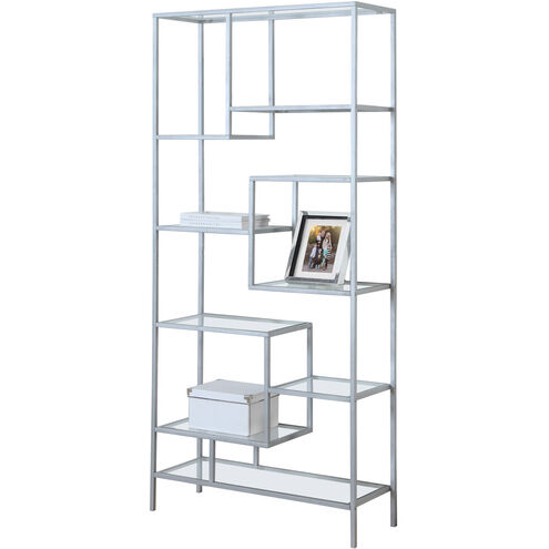 Shaler Silver and Clear Bookcase