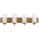 Hammer Time 4 Light 33 inch Havana Gold/Cinnamon Bath Vanity Wall Light
