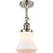 Franklin Restoration Bellmont 1 Light 6 inch Polished Nickel Semi-Flush Mount Ceiling Light in Matte White Glass, Franklin Restoration