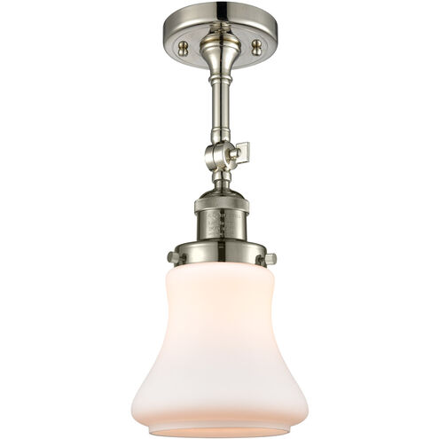 Franklin Restoration Bellmont 1 Light 6 inch Polished Nickel Semi-Flush Mount Ceiling Light in Matte White Glass, Franklin Restoration