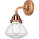 Nouveau 2 Olean 1 Light 7 inch Antique Copper Sconce Wall Light in Clear Glass