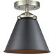 Nouveau Appalachian LED 8 inch Brushed Satin Nickel Semi-Flush Mount Ceiling Light in Matte Black, Nouveau