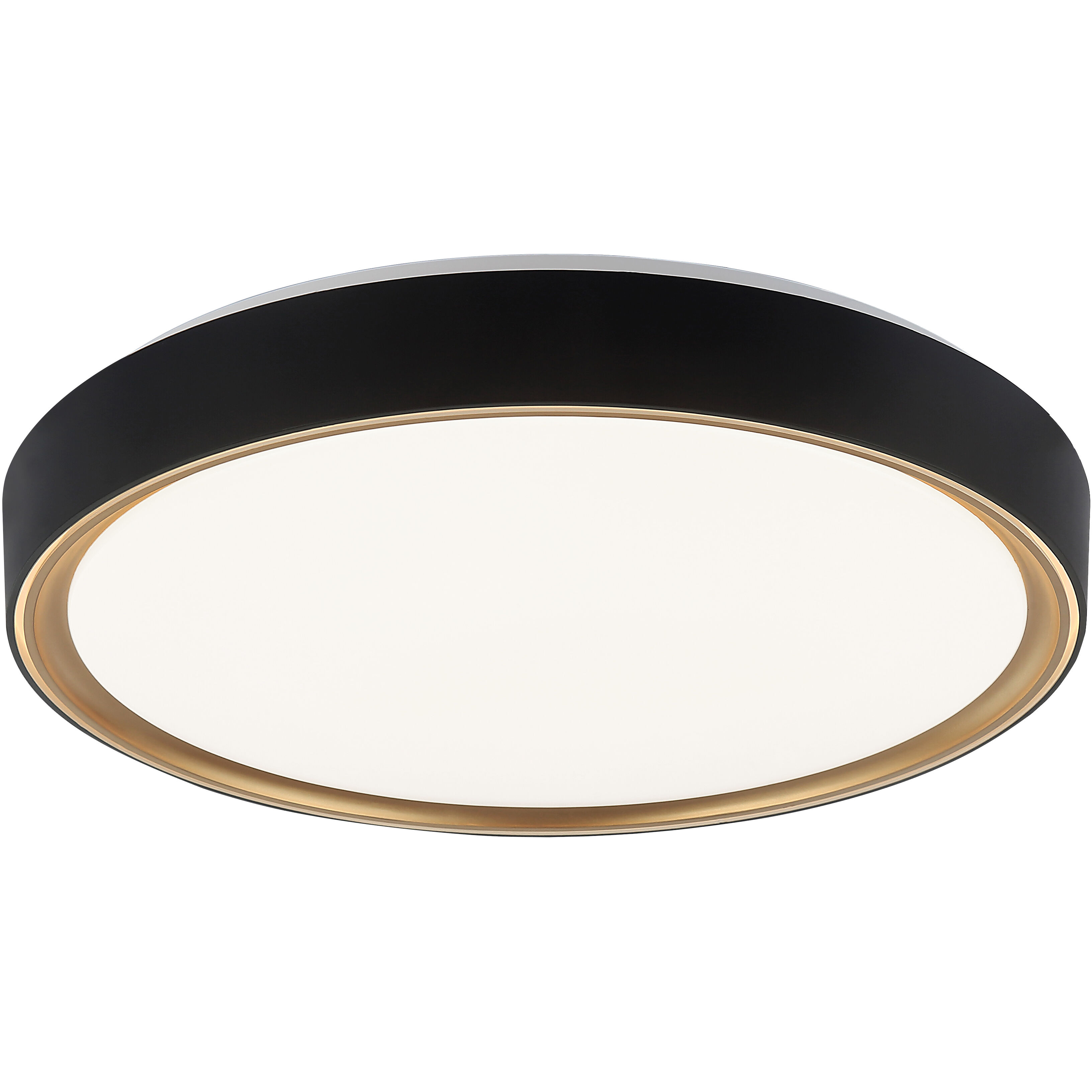Alamus LED 19.13 inch Aged Gold Brass and Matte Black Flush Mount Ceiling Light
