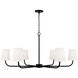 Brody 6 Light 47 inch Matte Black Chandelier Ceiling Light