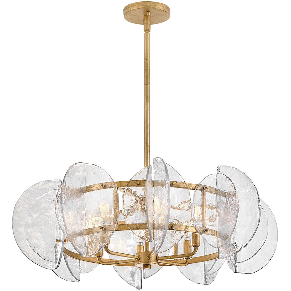Seraphina 6 Light 28.25 inch Distressed Brass Chandelier Ceiling Light