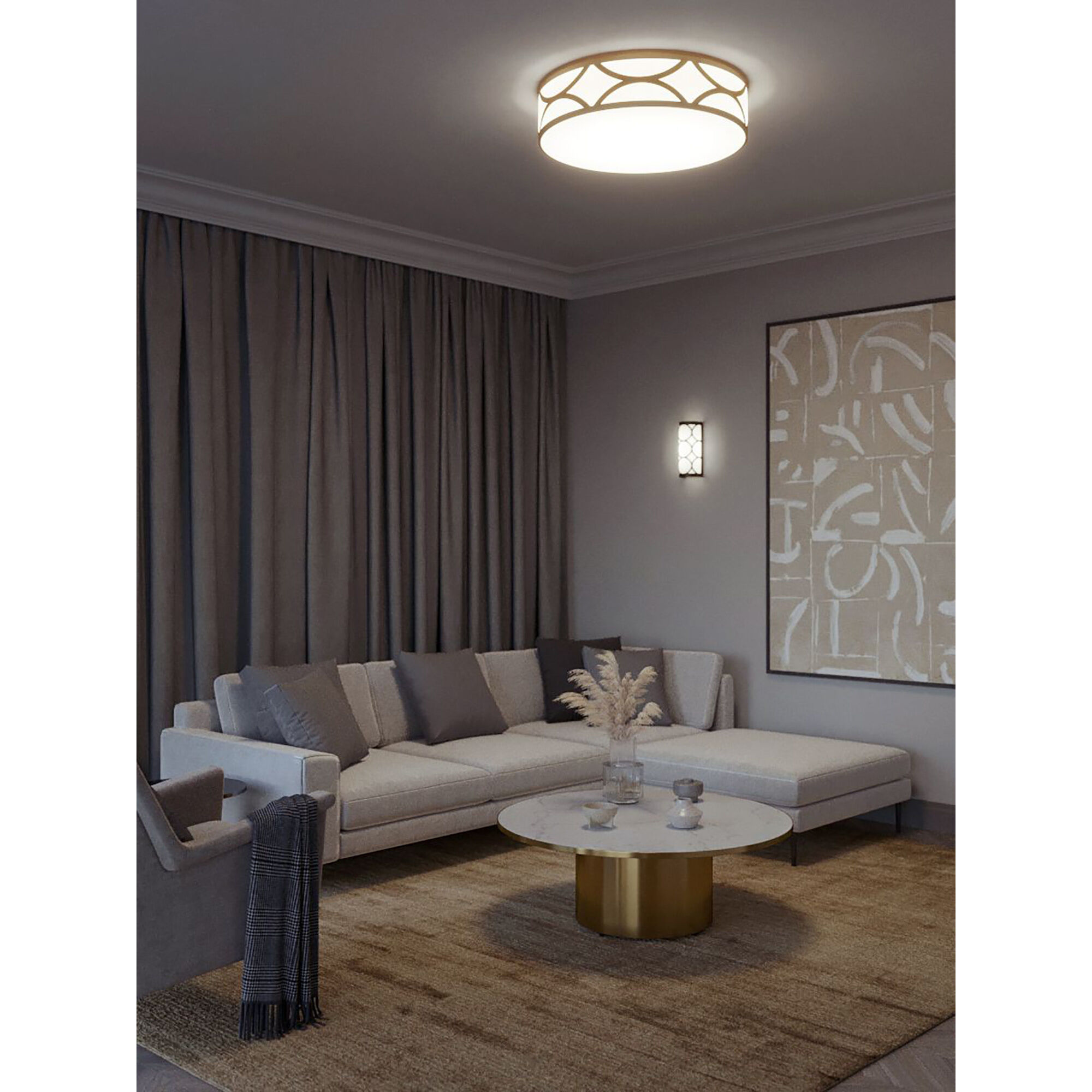 Lake LED 16 inch Gold Flush Mount Ceiling Light