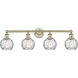 Athens Water Glass 4 Light 33 inch Antique Brass Bath Vanity Light Wall Light