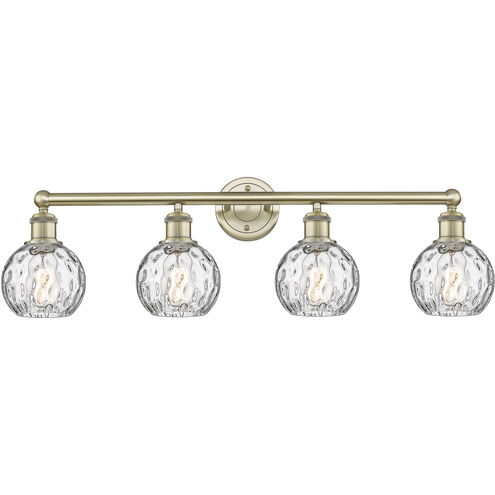 Athens Water Glass 4 Light 33 inch Antique Brass Bath Vanity Light Wall Light