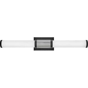 Zevi LED 29 inch Black with Chrome Vanity Light Wall Light, Vertical