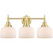 Caden LED 26 inch Satin Brass Bath Vanity Light Wall Light in Matte White Glass