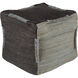 Continental 18 inch Black Pouf, Cube