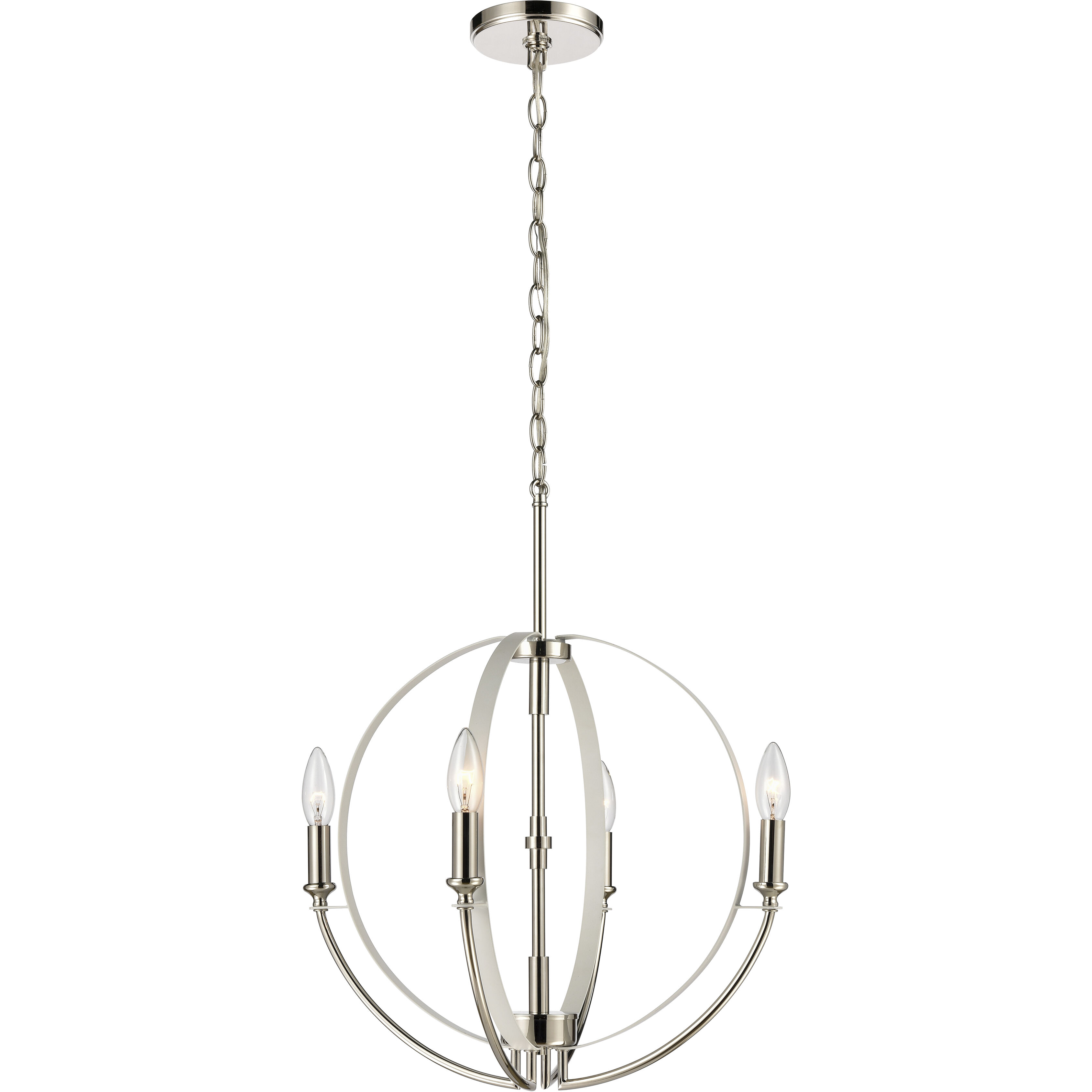 Rotunde 4 Light 18 inch Matte White Chandelier Ceiling Light