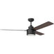 Jovie 58 LED 58 inch Midnight Black with Midnight Black/American Walnut reversible blades Indoor/Outdoor Ceiling Fan