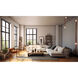 Art & Alchemy SNAPS LED 36 inch Black Floor-to-Ceiling Plug-in Lamp Ceiling Light in White Leather with Alabaster