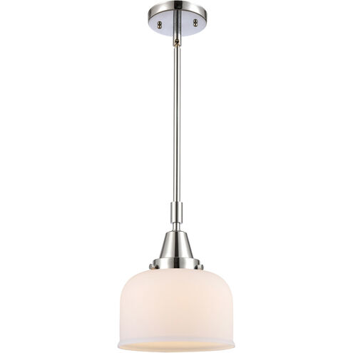 Franklin Restoration X-Large Bell LED 12 inch Polished Chrome Mini Pendant Ceiling Light in Matte White Glass
