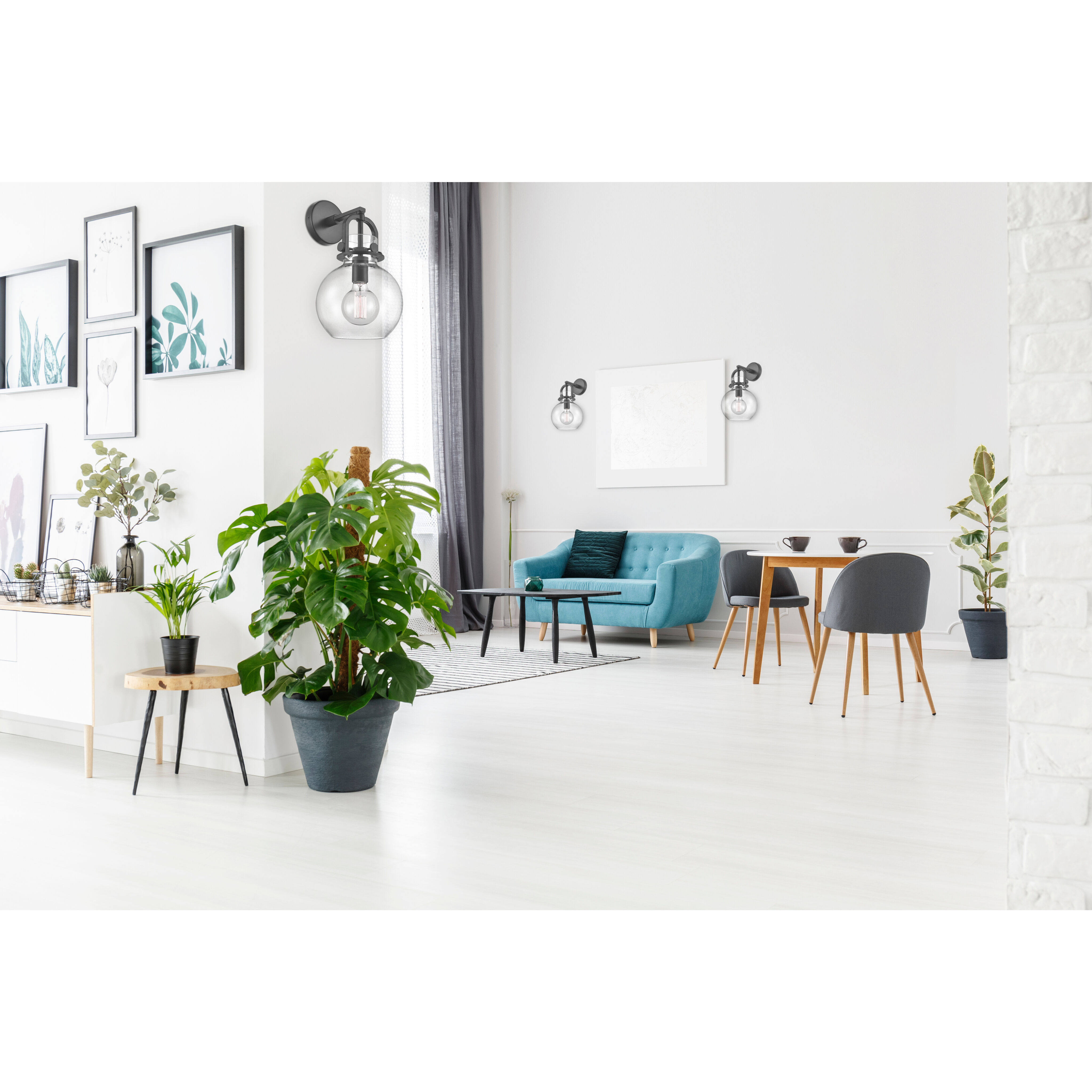 Restoration Newton LED 8 inch Matte Black Sconce Wall Light, Restoration