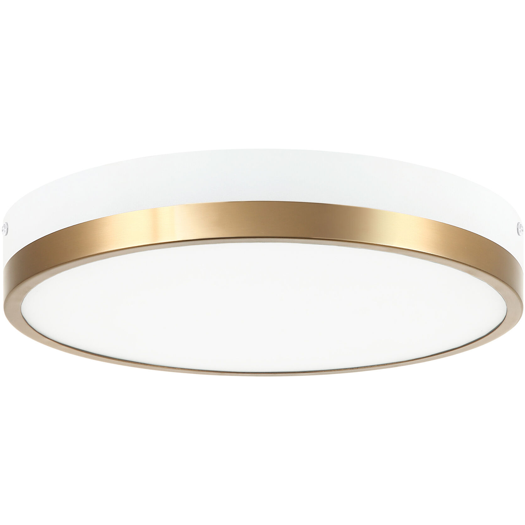 Tone LED 12 inch White and Aged Gold Brass Flush Mount Ceiling Light
