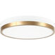 Tone LED 12 inch White and Aged Gold Brass Flush Mount Ceiling Light