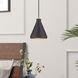 Geneva 1 Light 7 inch Bronze with Antique Brass Accents Mini Pendant Ceiling Light