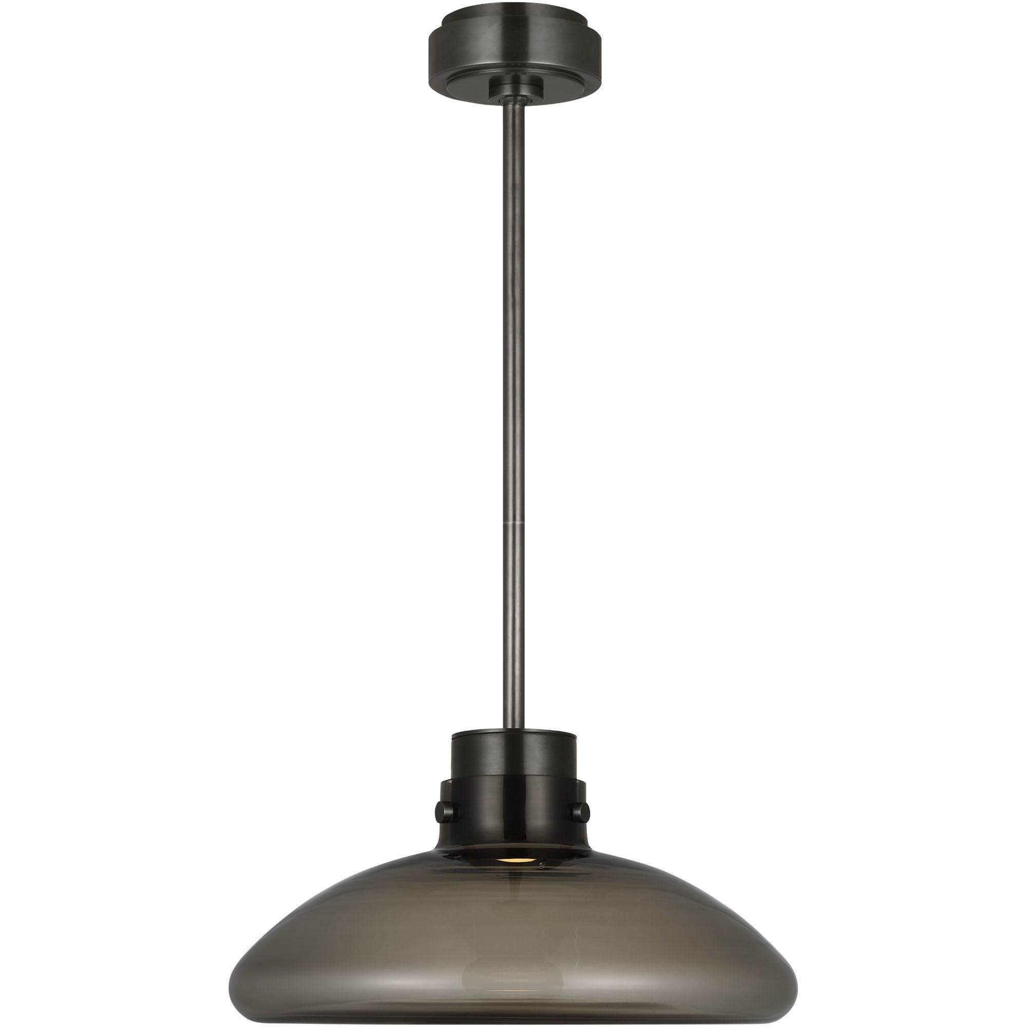 Avroko Morgan LED 16 inch Burnished Bronze with Smoke Glass Pendant Ceiling Light