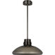 Avroko Morgan LED 16 inch Burnished Bronze with Smoke Glass Pendant Ceiling Light