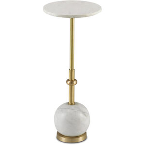 Pino 10 inch Brushed Brass/White Drinks Table