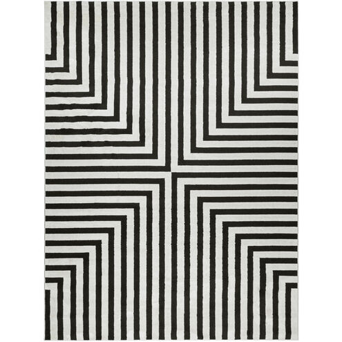 Optika 36 X 24 inch Black/White Rug in 2 x 3