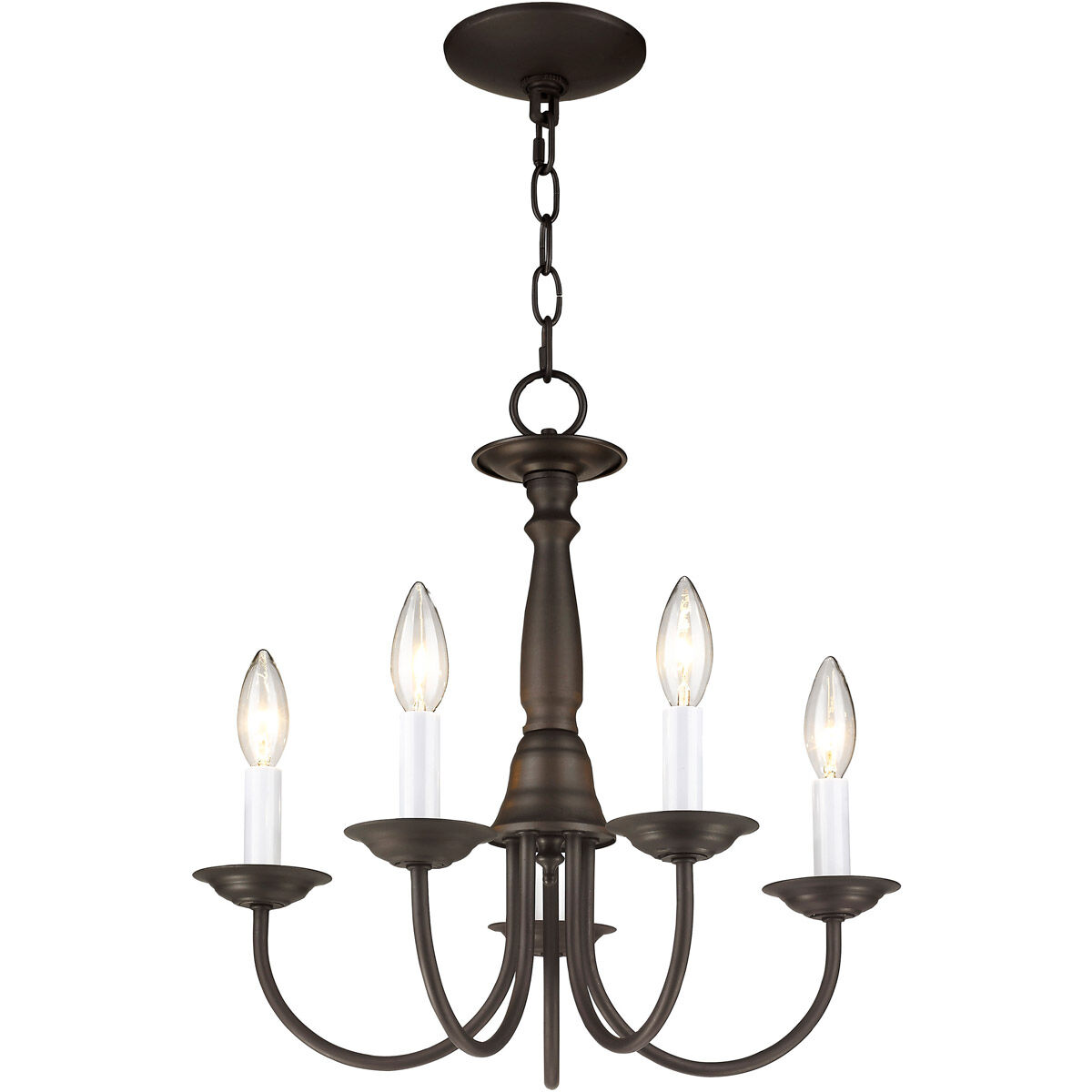 Home Basics 5 Light 18 inch Bronze Chandelier Ceiling Light