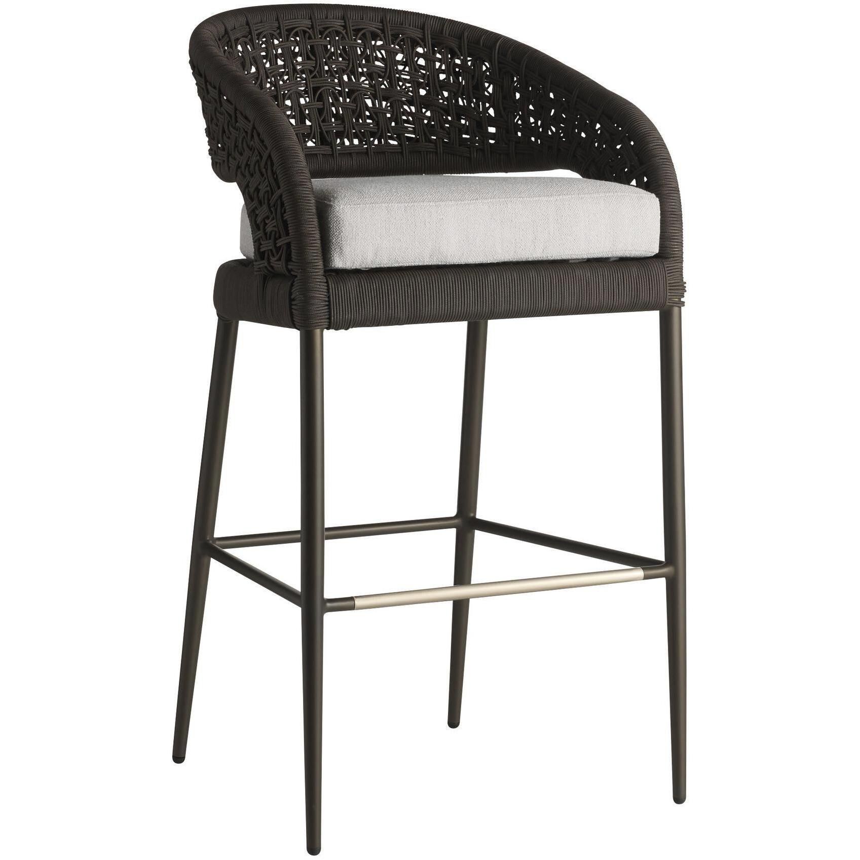 Juri 43.5 inch Porpoise and Charcoal Brown with Dark Gray Outdoor Bar Stool
