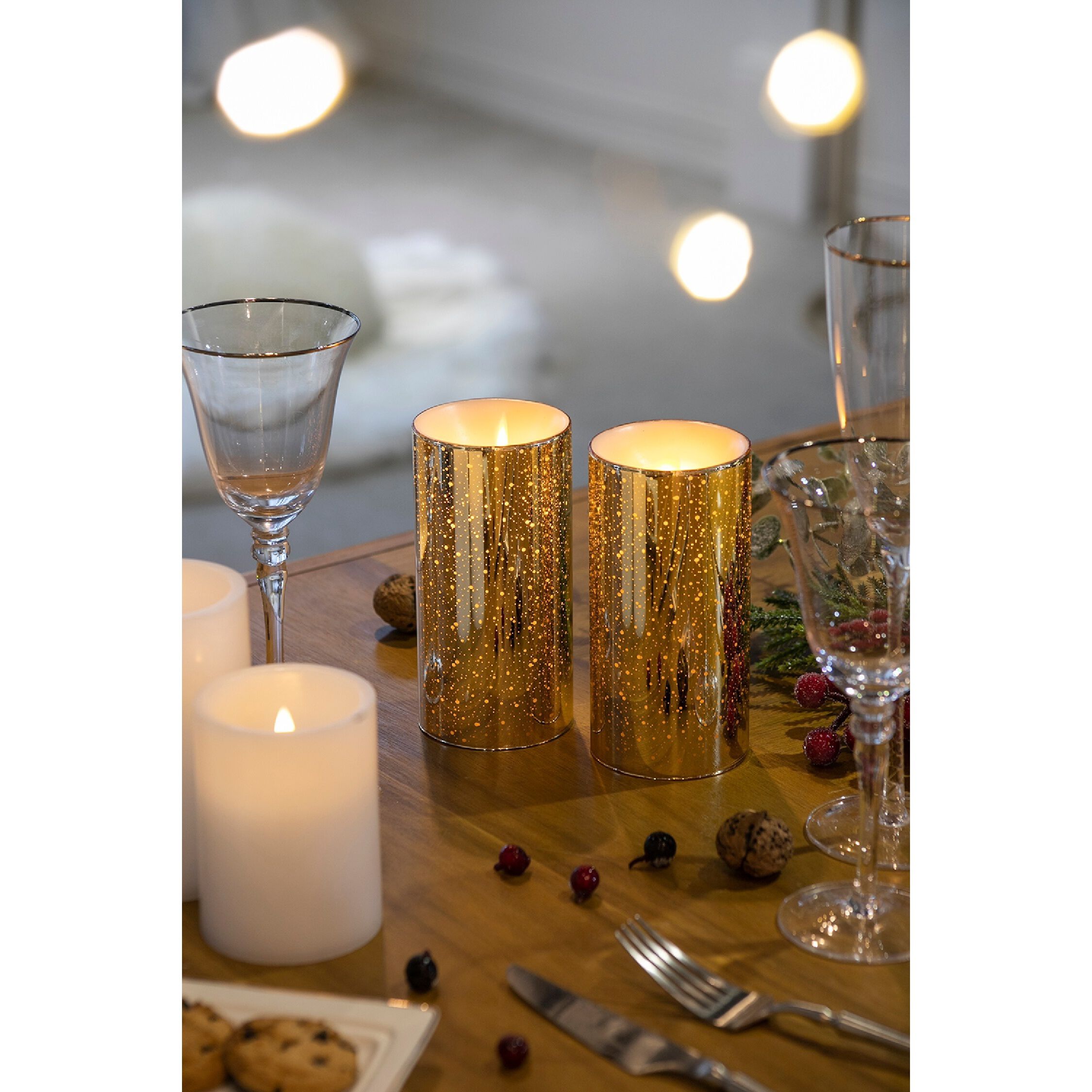 Speckled 6 X 3 inch LED Candle